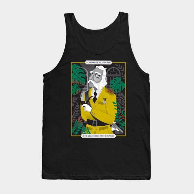 Colonel Mustard Tank Top by Lucie Rice Illustration and Design, LLC